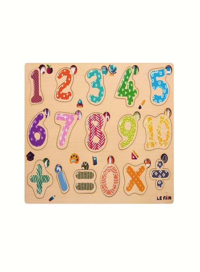 Lefan Fun and Educational Wooden Number Puzzle for Kids - Alphabet Puzzle Toy, Perfect for Teaching - Interactive Smart Board for Learning - Ideal Educational Toy for Kids - Image 1